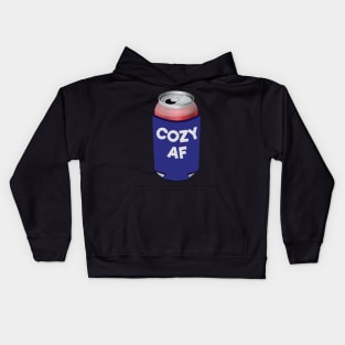 Cozy AF Can Koozie Design Kids Hoodie